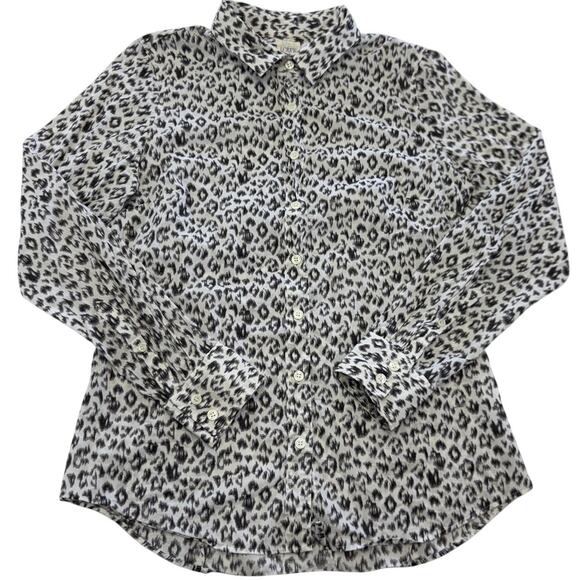 J.Crew The Perfect Shirt Womens Small Leopard Print Long Sleeve Button Down - Picture 1 of 6